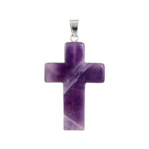 Amethyst Healing Heart Cross Pendant