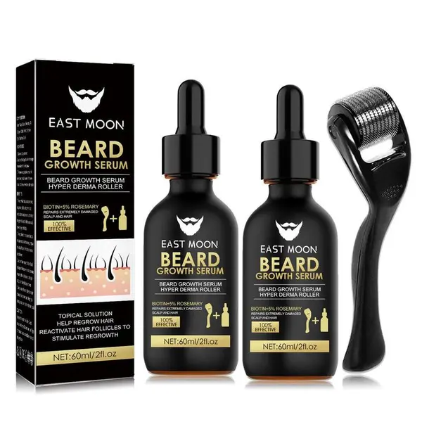 Beard Growth Serum & Beard Massage Derma Roller