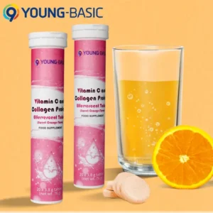 9 Young-Basic Collagen Peptides Drink with Vitamin C Effervescent Tablets- Skin Elasticity Nail Hair