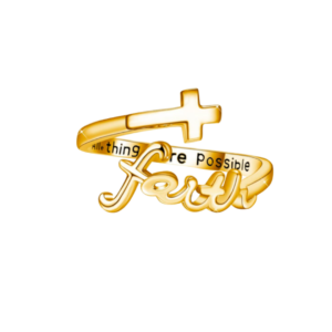 Open Letter Cross Ring