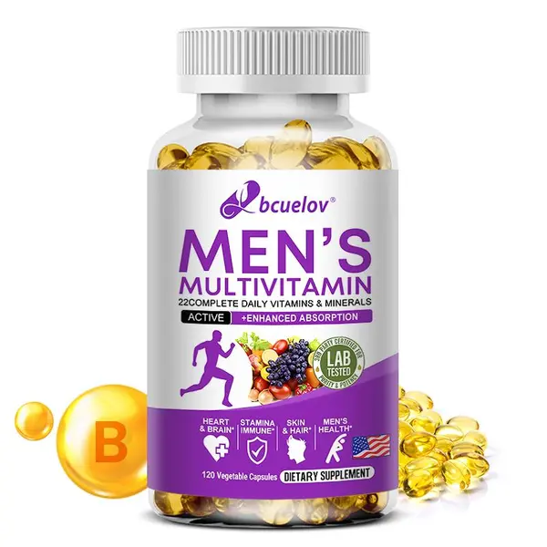 Bcuelov Men's Multivitamin Health Supplement,Supports Heart and Brain Health, 120 Capsules
