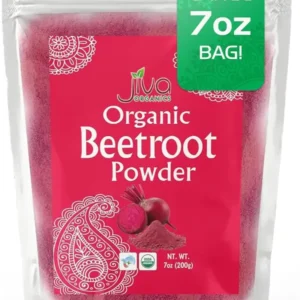 Jiva Organics Organic Beetroot Powder 7 Oz Bag Pure Natural Non GMO Vegan for Baking Smoothies India Origin Powdered