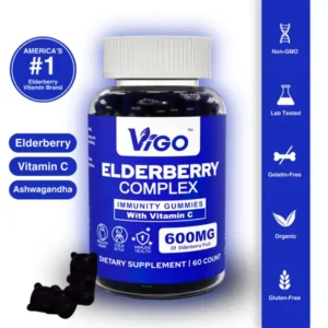 VIGO Gummies Elderberry Complex Gummy Vitamins for Heart Health, Cold & Flu, and Immunity