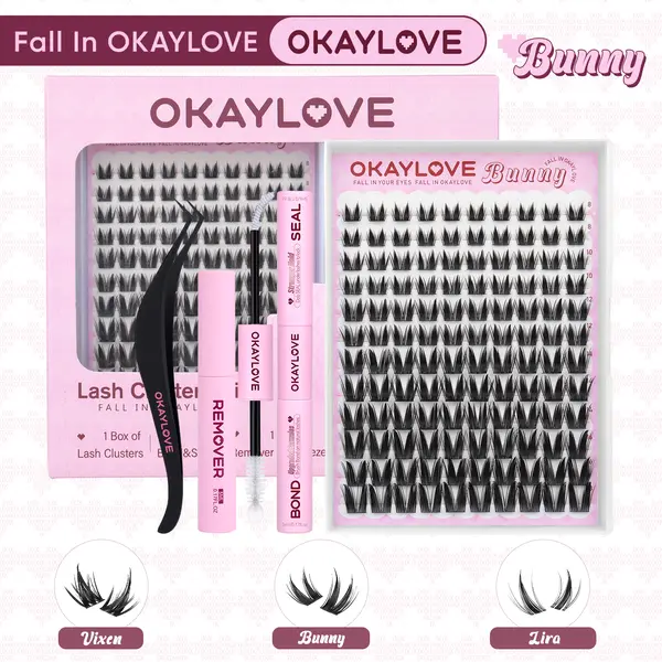 OKAYLOVE Bunny Lash CLusters Kit
