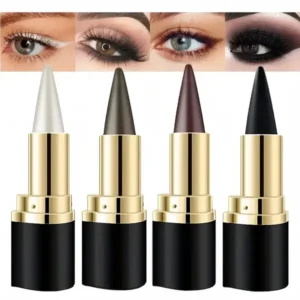 2Pcs Gel Eyeliner Pencil,Quick-drying Eye Black crayon matte Eyeliner Cream Eyeliner,Cat Eye MakeupStencil