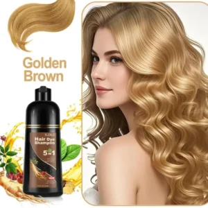 5-in-1 Blonde Brown Hair Dye Shampoo for Men & Women, 16.9 Fl Oz