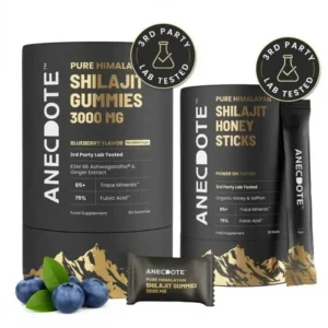 Anecdote Pure Himalayan Shilajit Gummies 3000mg ( 60 gummies ) and Anecdote Pure Himalayan Shilajit Honey Sticks ( 30