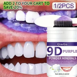 9D Teeth Whitener Powder, with Hydroxyapatite & Natural Extracts, Deep Cleaning & Polishing