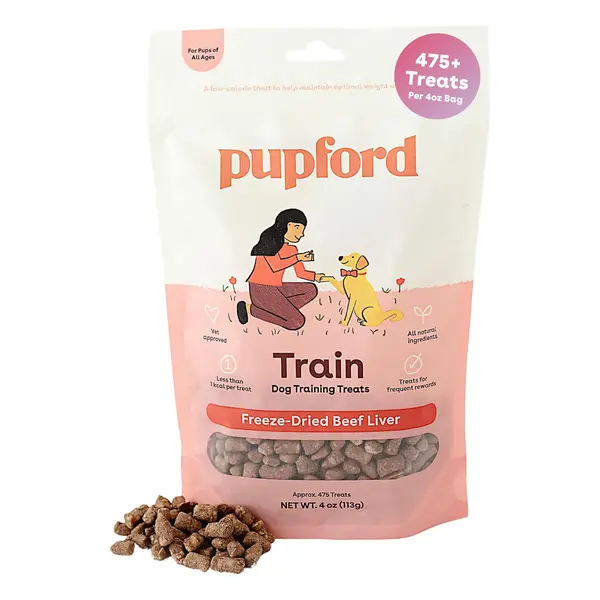 Pupford Freeze Dried Training Treats for Dogs & Puppies, 475+ Three Ingredient Bites (Beef Liver, 4 oz)