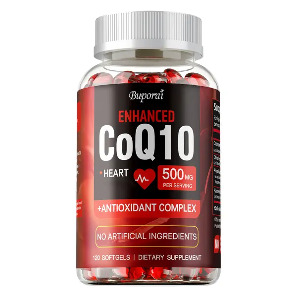 Buporai Edible Coenzyme Q10 Soft Gel Dietary Supplements for Adults, 120 Capsules