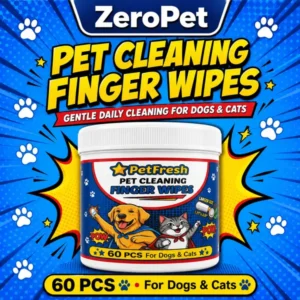 3-in-1 Pet Finger Wipes for Dogs & Cats, 60 Count