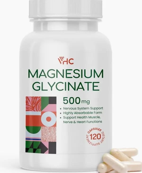 VHC Magnesium Glycinate 500mg Supplement Capsules