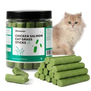 18pcs Cat Grass for Indoor Cats Freeze Dried Cat Grass Teething Stick Oganic Cat Snacks